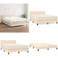 Boxspringbett mit Matratze Creme 140x200 cm Stoff - Boxspringbett - Doppelbett - Cremefarbenes Bett - Bettrahmen - Matratze - Home & Living Boxspringbett mit Matratze Creme 140x200 cm Stoff - Boxspringbett - Doppelbett - Cremefarbenes Bett - Bettrahmen - Matratze - Home & Living von VIDAXL