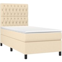 Boxspringbett mit Matratze Creme 90x200 cm Stoff vidaXL Boxspringbett mit Matratze Creme 90x200 cm Stoff vidaXL von VIDAXL