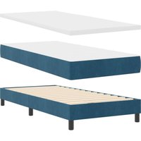 Vidaxl - Boxspringbett mit Matratze Dunkelblau 100x200 cm Samt Vidaxl - Boxspringbett mit Matratze Dunkelblau 100x200 cm Samt von VIDAXL