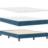 Vidaxl - Boxspringbett mit Matratze Dunkelblau 140x190 cm Samt Vidaxl - Boxspringbett mit Matratze Dunkelblau 140x190 cm Samt von VIDAXL