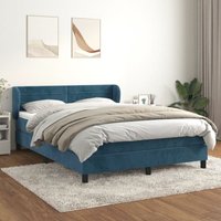 Boxspringbett mit Matratze Dunkelblau 140x190 cm Samt Vidaxl von VIDAXL