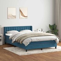 Boxspringbett mit Matratze Dunkelblau 140x210 cm Samt vidaXL von VIDAXL