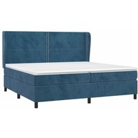 Boxspringbett mit Matratze Dunkelblau 200x200 cm Samt Vidaxl von VIDAXL