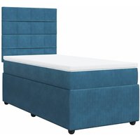 Boxspringbett mit Matratze Dunkelblau 90x190 cm Samt Vidaxl von VIDAXL
