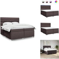 Boxspringbett mit Matratze Dunkelbraun 200x200 cm Stoff - Boxspringbett - Doppelbett - Massivholzbette - Betten Mit Beleuchtung - Elektrisches Bett Boxspringbett mit Matratze Dunkelbraun 200x200 cm Stoff - Boxspringbett - Doppelbett - Massivholzbette - Betten Mit Beleuchtung - Elektrisches Bett von VIDAXL