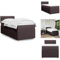 Boxspringbett mit Matratze Dunkelbraun 80x200 cm Stoff - Boxspringbett - Boxspringbetten - Bett - Schlafzimmermöbel von VIDAXL