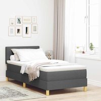 Boxspringbett mit Matratze Dunkelgrau 100 x 200 cm Stoff Vidaxl Boxspringbett mit Matratze Dunkelgrau 100 x 200 cm Stoff Vidaxl von VIDAXL
