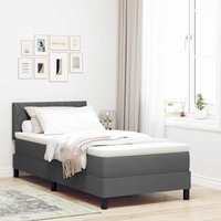 Boxspringbett mit Matratze Dunkelgrau 100 x 200 cm Stoff Vidaxl Boxspringbett mit Matratze Dunkelgrau 100 x 200 cm Stoff Vidaxl von VIDAXL