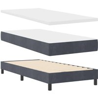 Boxspringbett mit Matratze Schwarz 100x200 cm Velvet Dunkelgrau vidaXL von VIDAXL