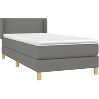 Boxspringbett mit Matratze Dunkelgrau 100x200 cm Stoff Vidaxl Boxspringbett mit Matratze Dunkelgrau 100x200 cm Stoff Vidaxl von VIDAXL