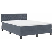Boxspringbett mit Matratze Dunkelgrau 140 x 200 cm Stoff Vidaxl von VIDAXL