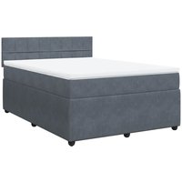 Boxspringbett mit Matratze Dunkelgrau 140x190 cm Samt Vidaxl von VIDAXL