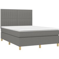 Vidaxl - Boxspringbett mit Matratze Dunkelgrau 140x190 cm Stoff Vidaxl - Boxspringbett mit Matratze Dunkelgrau 140x190 cm Stoff von VIDAXL