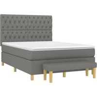 Vidaxl - Boxspringbett mit Matratze Dunkelgrau 140x200 cm Stoff Vidaxl - Boxspringbett mit Matratze Dunkelgrau 140x200 cm Stoff von VIDAXL