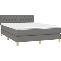 Boxspringbett mit Matratze Dunkelgrau 140x200 cm Stoff Vidaxl von VIDAXL