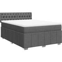 Boxspringbett mit Matratze Dunkelgrau 140x200 cm Stoff vidaXL Boxspringbett mit Matratze Dunkelgrau 140x200 cm Stoff vidaXL von VIDAXL