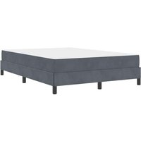 Boxspringbett mit Matratze Dunkelgrau 160 x 200 cm Samt Vidaxl von VIDAXL