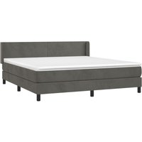 Vidaxl - Boxspringbett mit Matratze Dunkelgrau 160x200 cm Samt Vidaxl - Boxspringbett mit Matratze Dunkelgrau 160x200 cm Samt von VIDAXL