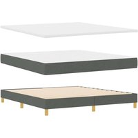 Boxspringbett mit Matratze Dunkelgrau 180 x 200 cm Stoff Vidaxl von VIDAXL