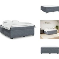 Boxspringbett mit Matratze Dunkelgrau 180x200 cm Samt - Samtbett - Boxspringbett - Doppelbett - Bettauflage - Matratze von VIDAXL