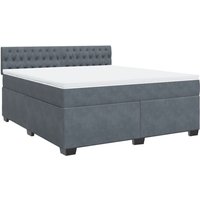 Boxspringbett mit Matratze Dunkelgrau 180x200 cm Samt Vidaxl von VIDAXL