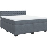 Boxspringbett mit Matratze Dunkelgrau 180x200 cm Samt Vidaxl von VIDAXL