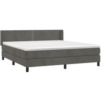Boxspringbett mit Matratze Dunkelgrau 180x200 cm Samt Vidaxl von VIDAXL