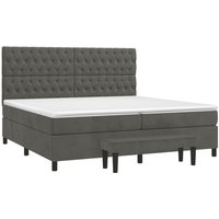 Boxspringbett mit Matratze Dunkelgrau 200x200 cm Samt Vidaxl von VIDAXL