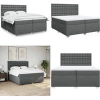 Boxspringbett mit Matratze Dunkelgrau 200x200 cm Stoff - Boxspringbett - Doppelbett - Bettsofa - Schlafsystem - Massivholzbette - Home & Living Boxspringbett mit Matratze Dunkelgrau 200x200 cm Stoff - Boxspringbett - Doppelbett - Bettsofa - Schlafsystem - Massivholzbette - Home & Living von VIDAXL