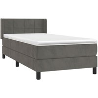 Boxspringbett,Schlafzimmerbett mit Matratze Dunkelgrau 80x200 cm Samt Vidaxl von VIDAXL