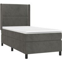 Boxspringbett mit Matratze Dunkelgrau 90x190 cm Samt vidaXL von VIDAXL