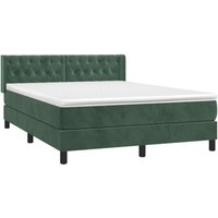 Boxspringbett mit Matratze Dunkelgrün 140x190 cm Samt Vidaxl von VIDAXL