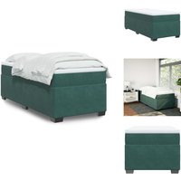 Boxspringbett mit Matratze Dunkelgrün 80x200 cm Samt - Samtbett - Boxspringbett - Doppelbett - Bettenrahmen - Luxusbett Boxspringbett mit Matratze Dunkelgrün 80x200 cm Samt - Samtbett - Boxspringbett - Doppelbett - Bettenrahmen - Luxusbett von VIDAXL