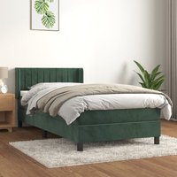 Boxspringbett mit Matratze Dunkelgrün 80x200 cm Samt Vidaxl 617775 von VIDAXL