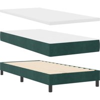 Vidaxl - Boxspringbett mit Matratze Dunkelgrün 80x200 cm Samt Vidaxl - Boxspringbett mit Matratze Dunkelgrün 80x200 cm Samt von VIDAXL