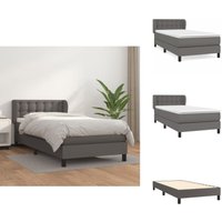 Boxspringbett mit Matratze Grau 80x200 cm Kunstleder - Boxspringbett - Betten - Doppelbett - Kunstlederbett - Graues Bett Boxspringbett mit Matratze Grau 80x200 cm Kunstleder - Boxspringbett - Betten - Doppelbett - Kunstlederbett - Graues Bett von VIDAXL
