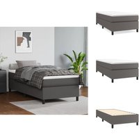 Vidaxl - Boxspringbett mit Matratze Grau 90x200 cm Kunstleder - Boxspringbett - Doppelbett - Bettenrahmen - Kunstlederbett - Graues Bett Vidaxl - Boxspringbett mit Matratze Grau 90x200 cm Kunstleder - Boxspringbett - Doppelbett - Bettenrahmen - Kunstlederbett - Graues Bett von VIDAXL