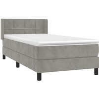 Boxspringbett,Schlafzimmerbett mit Matratze Hellgrau 100x200 cm Samt Vidaxl Boxspringbett,Schlafzimmerbett mit Matratze Hellgrau 100x200 cm Samt Vidaxl von VIDAXL