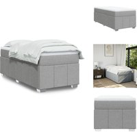 Boxspringbett mit Matratze Hellgrau 100x200 cm Stoff - Boxspringbett - Boxspringbetten - Bett - Bett Mit Stauraum von VIDAXL