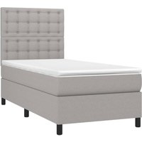 Boxspringbett,Schlafzimmerbett mit Matratze Hellgrau 100x200 cm Stoff Vidaxl Boxspringbett,Schlafzimmerbett mit Matratze Hellgrau 100x200 cm Stoff Vidaxl von VIDAXL