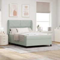 Boxspringbett mit Matratze Hellgrau 140 x 200 cm Samt Vidaxl Boxspringbett mit Matratze Hellgrau 140 x 200 cm Samt Vidaxl von VIDAXL