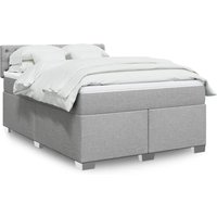 Boxspringbett mit Matratze Hellgrau 140x190 cm Stoff Vidaxl von VIDAXL