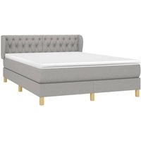 Vidaxl - Boxspringbett mit Matratze Hellgrau 140x200 cm Stoff Vidaxl - Boxspringbett mit Matratze Hellgrau 140x200 cm Stoff von VIDAXL