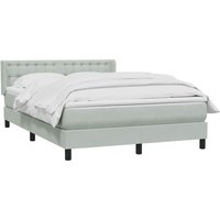 Boxspringbett mit Matratze Hellgrau 140x210 cm Samt vidaXL von VIDAXL