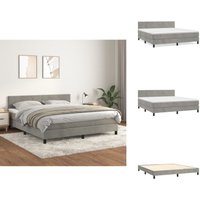 Boxspringbett mit Matratze Hellgrau 160x200 cm Samt - Samtbett - Boxspringbett - Doppelbett - Bettenrahmen - Hochwertige Matratze Boxspringbett mit Matratze Hellgrau 160x200 cm Samt - Samtbett - Boxspringbett - Doppelbett - Bettenrahmen - Hochwertige Matratze von VIDAXL