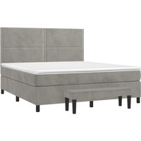 Vidaxl - Boxspringbett mit Matratze Hellgrau 160x200 cm Samt Vidaxl - Boxspringbett mit Matratze Hellgrau 160x200 cm Samt von VIDAXL