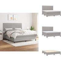 Boxspringbett mit Matratze Hellgrau 160x200 cm Stoff - Boxspringbett - Doppelbett - Schlafsystem - Bettrahmen - Matratze Boxspringbett mit Matratze Hellgrau 160x200 cm Stoff - Boxspringbett - Doppelbett - Schlafsystem - Bettrahmen - Matratze von VIDAXL
