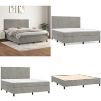 Vidaxl - Boxspringbett mit Matratze Hellgrau 180x200 cm Samt - Boxspringbett - Samtbett - Doppelbett - Himmelbett - Bettgestell - Home & Living von VIDAXL