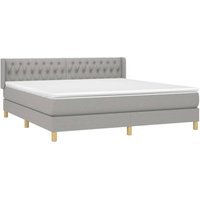 Boxspringbett mit Matratze Hellgrau 180x200 cm Stoff vidaXL Boxspringbett mit Matratze Hellgrau 180x200 cm Stoff vidaXL von VIDAXL
