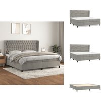 Boxspringbett mit Matratze Hellgrau 200x200 cm Samt - Samtbett - Boxspringbett - Doppelbett - Luxusbett - Hochwertiges Bett Boxspringbett mit Matratze Hellgrau 200x200 cm Samt - Samtbett - Boxspringbett - Doppelbett - Luxusbett - Hochwertiges Bett von VIDAXL
